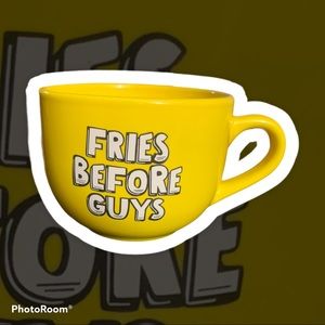 Fries Before Guys Yellow Mug